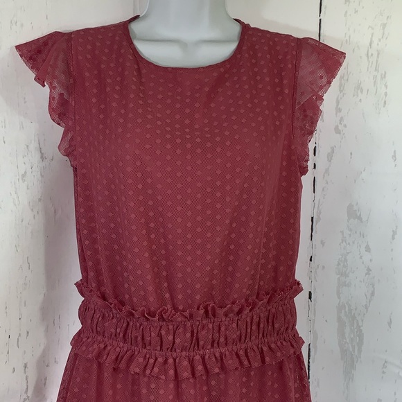 Ella Moon  Ruffle ,  Mini Dress, Mauve, M - Picture 5 of 8